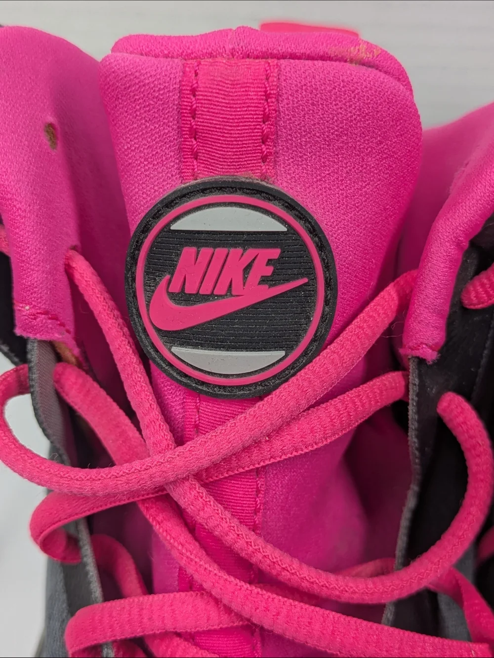 Nike Men's Gray and Pink High-Top Sneakers